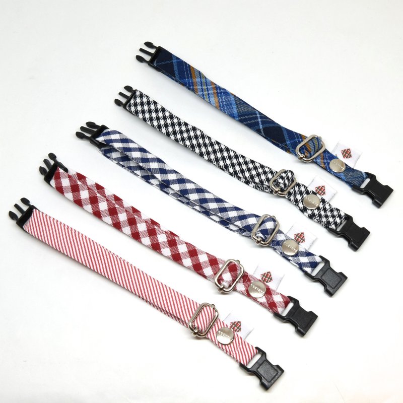 Clearance! Handmade Plaid Pet Collar - Collars & Leashes - Cotton & Hemp Multicolor