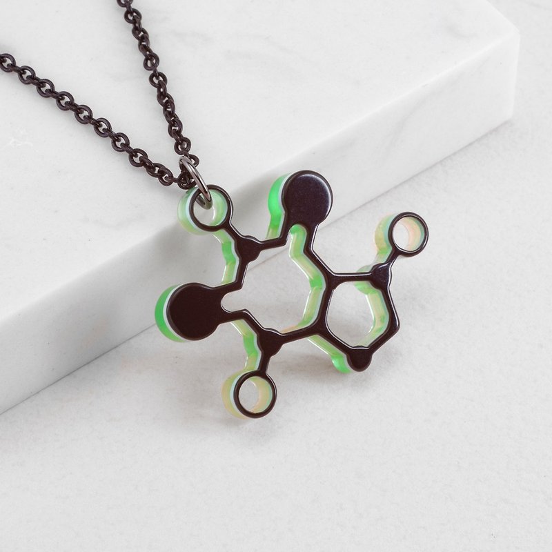 New Sexy Molecular Necklace-Caffeine (5 Colors) 2 Chain Lengths Optional - สร้อยคอ - วัสดุอื่นๆ สีเงิน