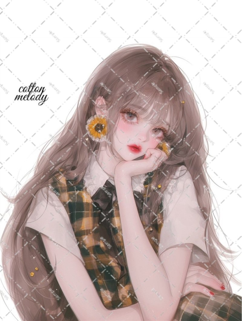 original sticker no.6165 人物ステッカー オリジナルステッカー 人物ステッカー 女の子ステッカー オリジナル人物ステッカー - 貼紙 - 紙 