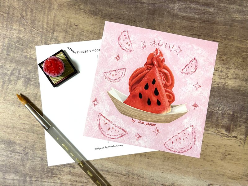 Hand drawn food postcard - Cards & Postcards - Paper Red