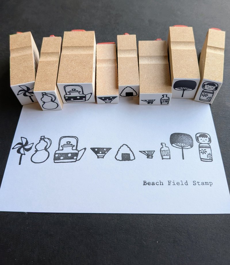 日本モチーフ　スタンプセット - 印章/印台 - 其他材質 