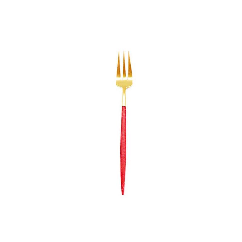 葡萄牙 Cutipol | GOA /  紅金 17CM 水果三叉 - 刀/叉/湯匙/餐具組 - 不鏽鋼 紅色
