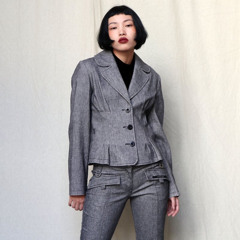 Pumpkin Vintage. Moschino Jeans gray senior blazer - Women's Casual & Functional Jackets - Cotton & Hemp Gray