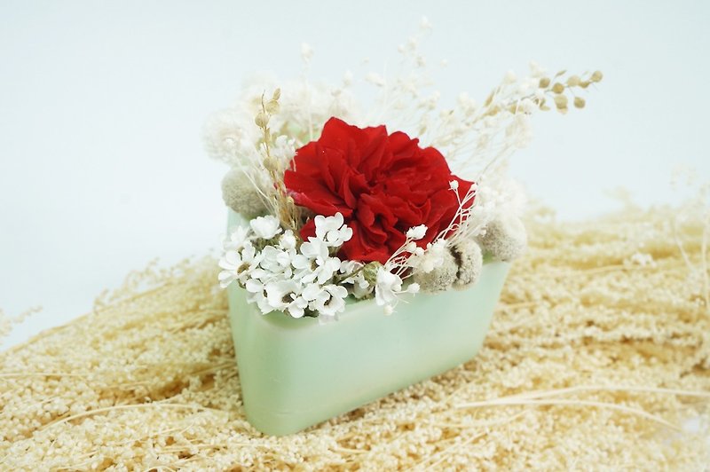 Everlasting Flower Carnation Fragrant Brick (Guarding Mommy's Heart) Mother's Day Gift / Fragrance Gift Box - Fragrances - Wax Multicolor