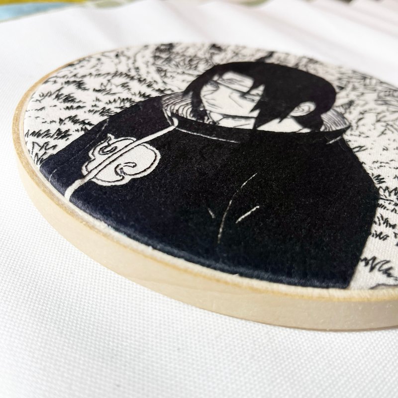 Exclusively customized - 7-inch panoramic monochrome embroidery painting NO.109 - กรอบรูป - งานปัก สีดำ