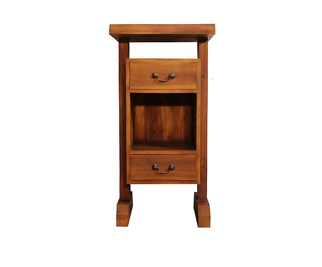 Log Two Drawing Cabinet Bedside, Two Drawer Cabinet Organizer