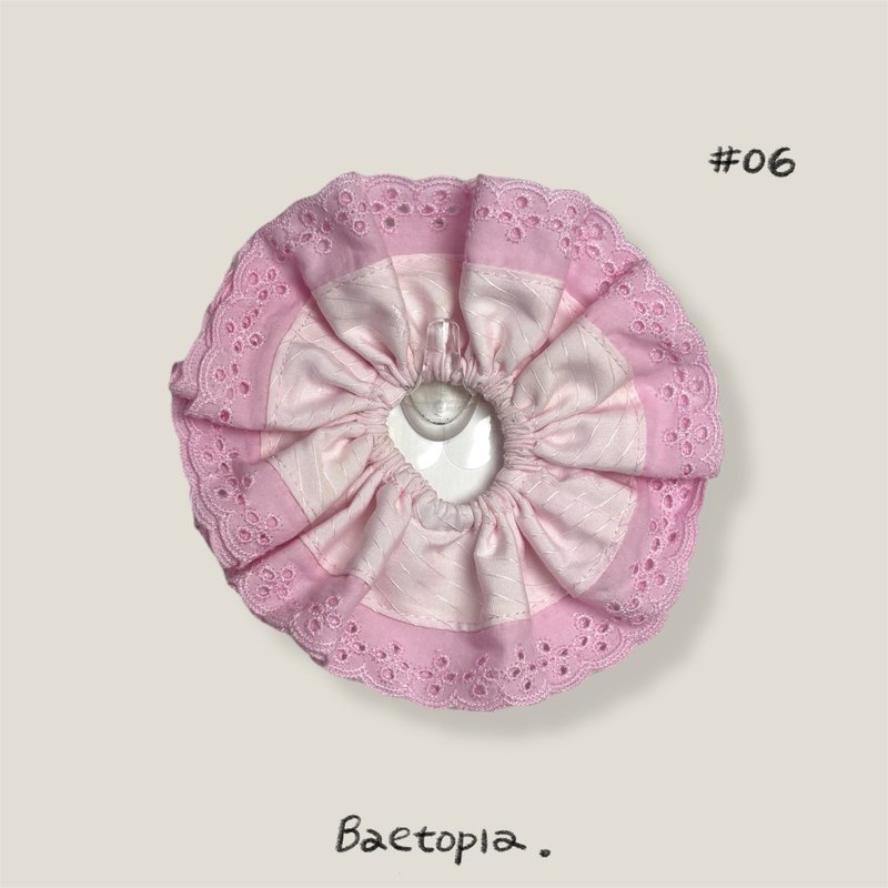 Baetopia | 薄切面款・粉夢時光手作髮圈 - 髮夾/髮圈 - 棉．麻 粉紅色