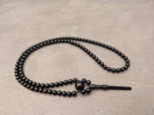 mistset 原黑電氣石吊墜馬拉項鍊念珠 108 顆念珠天然正品保護寶石