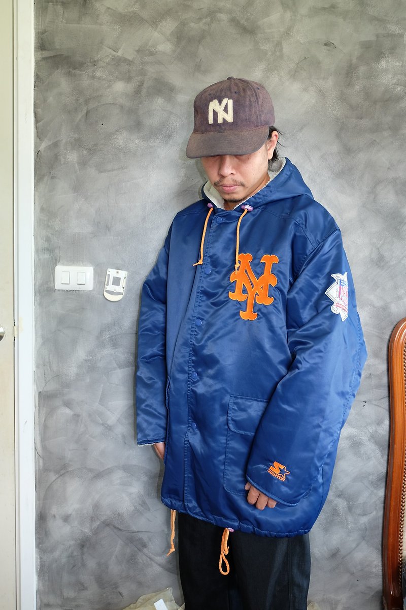 Vintage Starter x New York Mets Coat Jacket - เสื้อโค้ทผู้ชาย - วัสดุอื่นๆ 