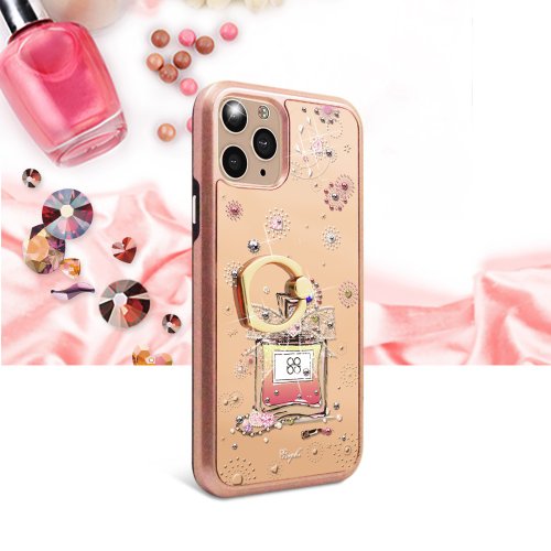apbs 雅品仕 水晶彩鑽手機殼 iPhone 11 全系列水晶彩鑽全包鏡面指環扣雙料手機殼-維也納馨香