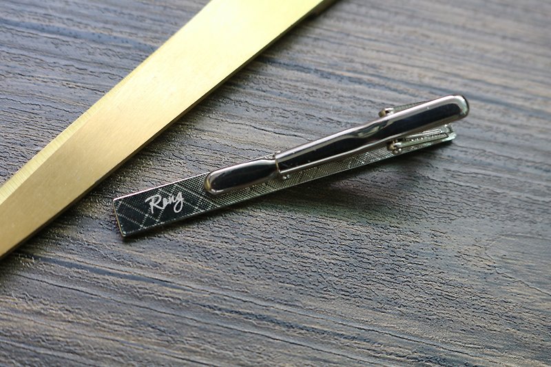 Necktie clip lettering service / personal customization service / advanced custo
