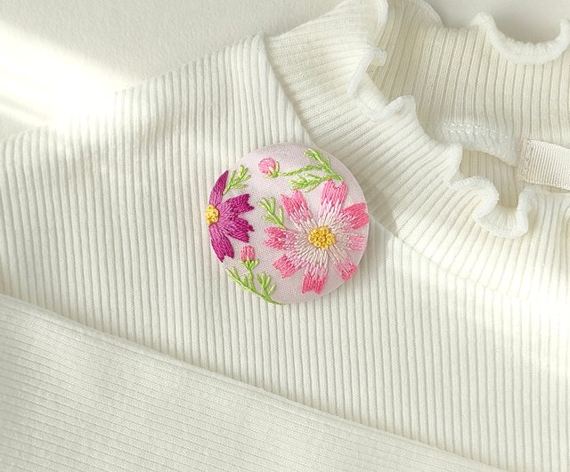 七彩花 お花の刺繍ヘアゴム レトロの刺繍バッジ 【公式通販】