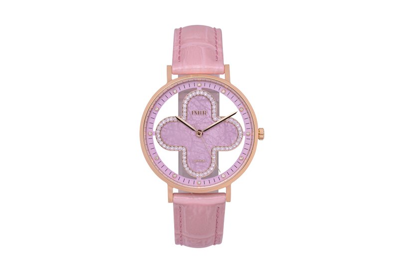 IMIR 璀璨 | 紫金石 玫瑰金殼 皮帶(36mm) - 女錶 - 不鏽鋼 