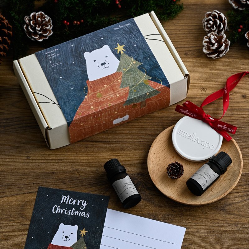 【即日発送】アロマストーンフレグランスギフトボックス 4種の香りと4色のリボン クリスマスプレゼントに - アロマ・線香 - その他の素材 
