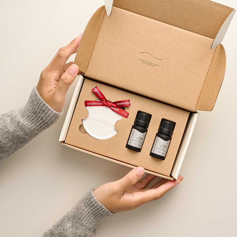 【Standard Seal】Aroma Diffuser Stone Gift Box | 4 Scents, 4 Color Ribbons | Car Fragrance | New Year Gift - น้ำหอม - วัสดุอื่นๆ 