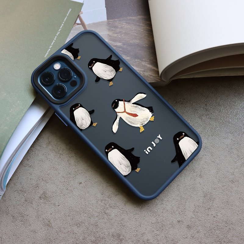 iPhone 15/14/13/12/11/SE3 ,Swinging penguin, matte, anti-drop iPhone case - Phone Cases - Plastic Blue