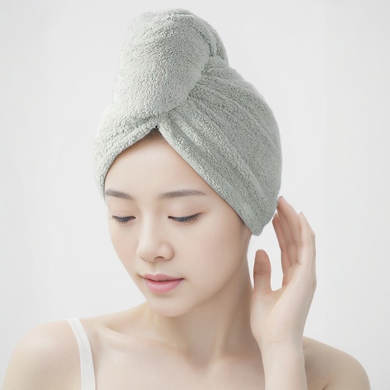 3M antibacterial quick-drying beauty towel + hair cap set - ผ้าขนหนู - เส้นใยสังเคราะห์ สีเทา