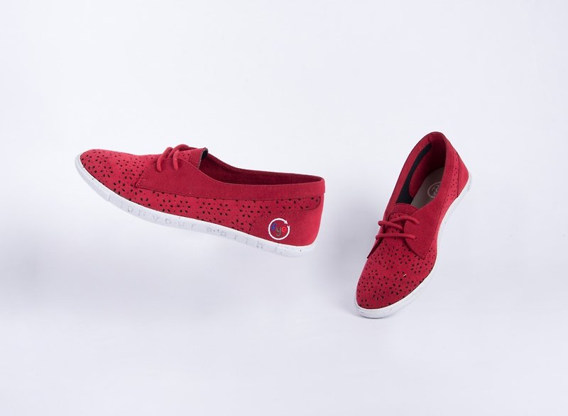 寶特瓶製休閒鞋  Paris系列  酒紅色  女生款 - 女休閒鞋/帆布鞋 - 環保材質 紅色