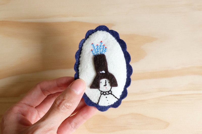 Miss Hairy Collection / Oh! It's growing! / Brooch 01 - เข็มกลัด - วัสดุอื่นๆ สีน้ำเงิน