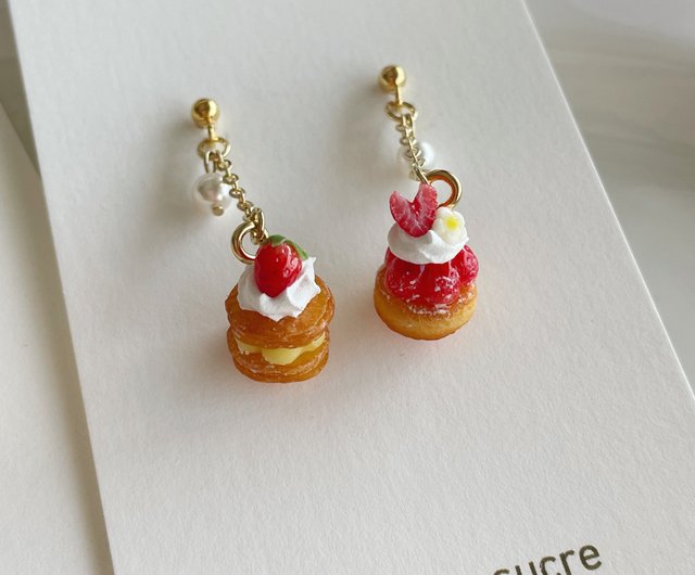 いちごタルトとミルフィーユのピアス - ショップ Fee de Sucre ピアス