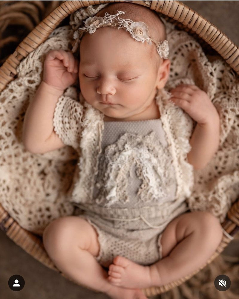 Boho baby girl outfit, Boho romper, Newborn lace romper ,Newborn Photography - เครื่องประดับ - วัสดุอื่นๆ 
