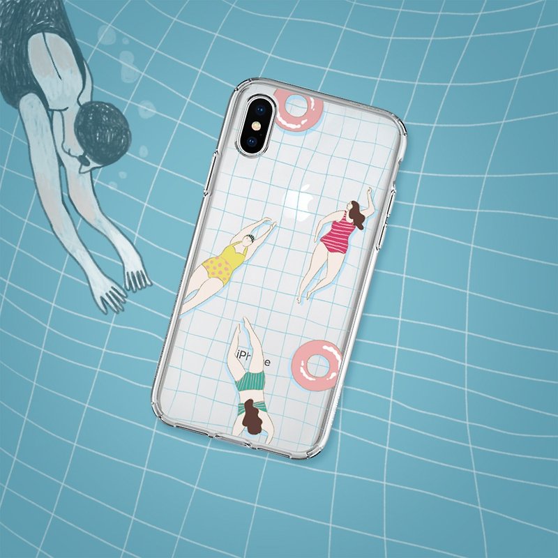 Swimming time iPhone case for 14, 13 ,13 Pro,12,12 mini,11,SE3 case - Phone Cases - Plastic Blue