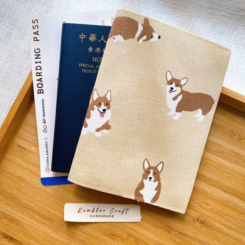 Passport Holder Passport Holder Passport Holder Passport Storage Corgi - ที่เก็บพาสปอร์ต - ผ้าฝ้าย/ผ้าลินิน 