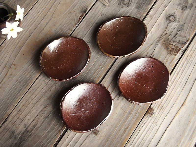 備前 豆皿【４枚セット】＿sr7-009 - 小皿 - 陶器 ブラウン