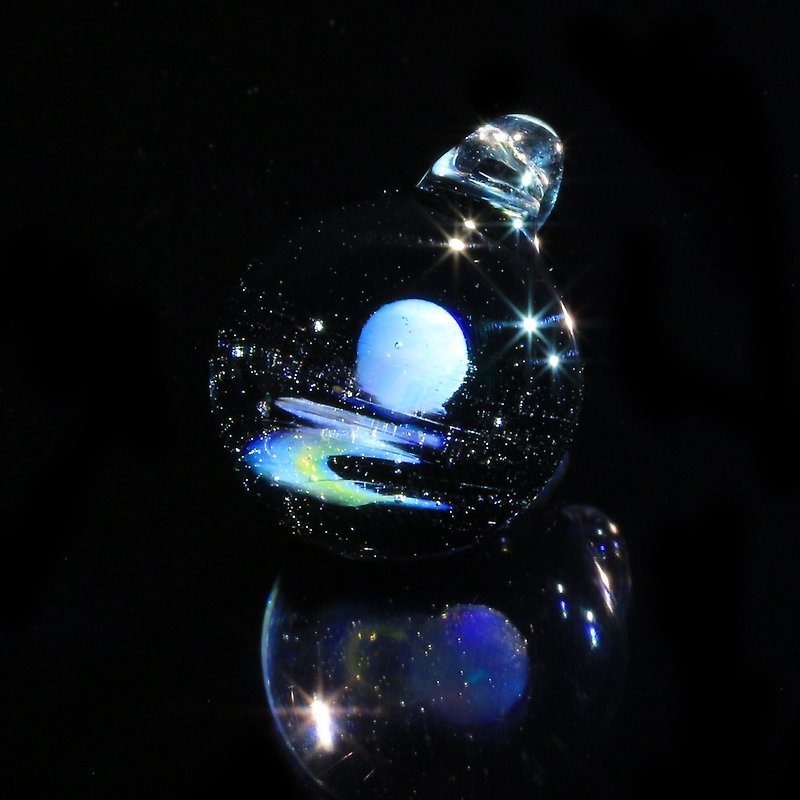 スペースグラス（PN26） - ネックレス - ガラス ブルー