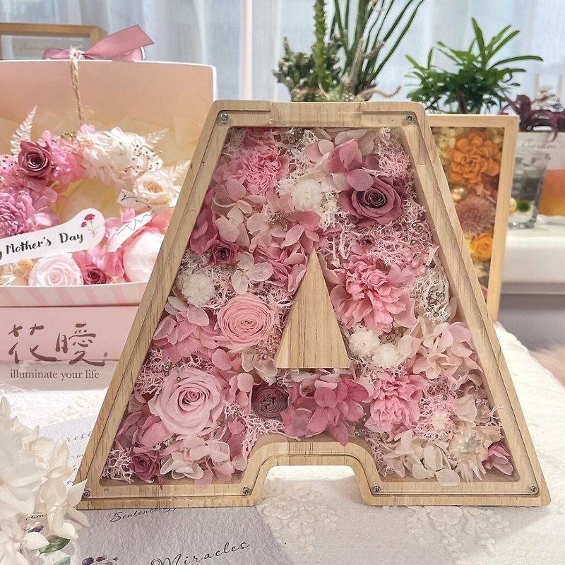 [Flower Warmth] Full-hearted customized letter flower ceremony - ของวางตกแต่ง - พืช/ดอกไม้ สึชมพู