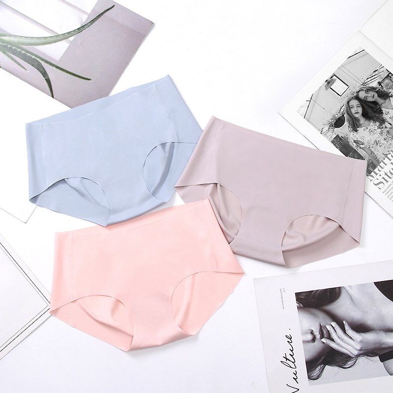 【Mollifix】Three-piece set of seamless panties (purple/pink/blue)