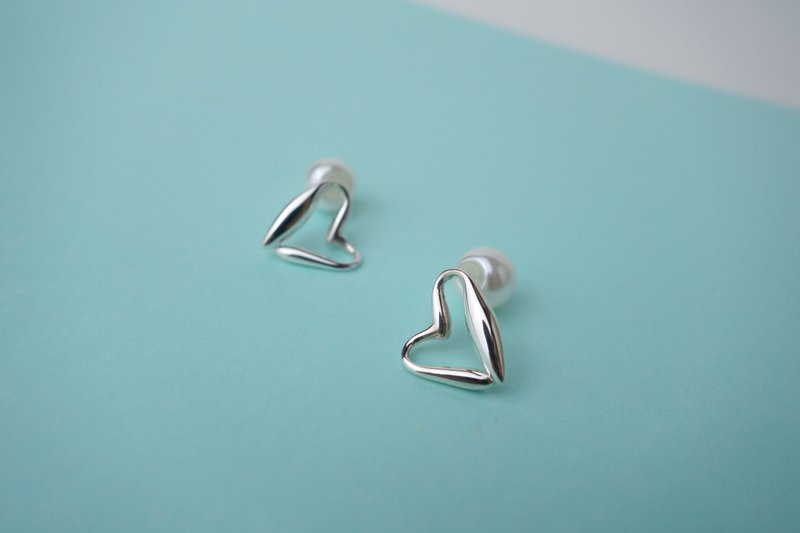 I-Shan13 Streamline Water Drop Love Earrings - Earrings & Clip-ons - Sterling Silver Silver