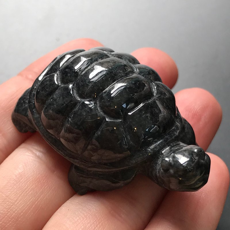 [Auspiciousness and Longevity] Black Chicken Jade Turtle Ornaments | Natural Burmese Jade A-grade | Gifts - ของวางตกแต่ง - หยก สีดำ