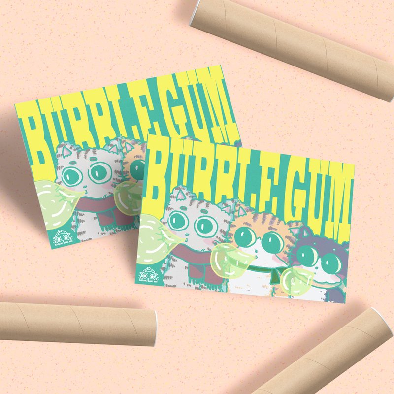 【A4海報】泡泡糖 - 海報/掛畫/掛布 - 紙 綠色