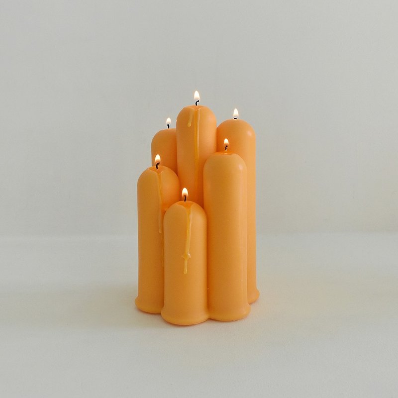 Tube Stick Candle - Orange (Bergamot) - 香薰蠟燭/燭台 - 環保材質 橘色