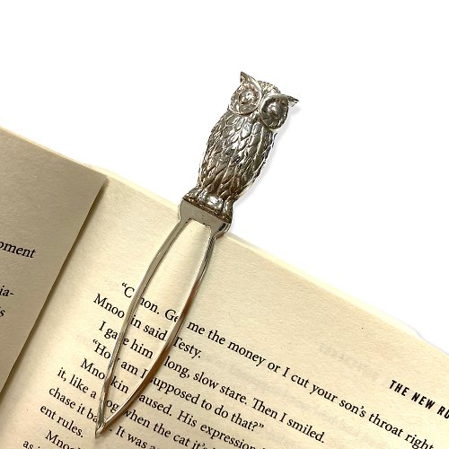 alisadesigns Large Victorian Style Quality Wise Owl Bookmark Clip 925 Sterling Silver