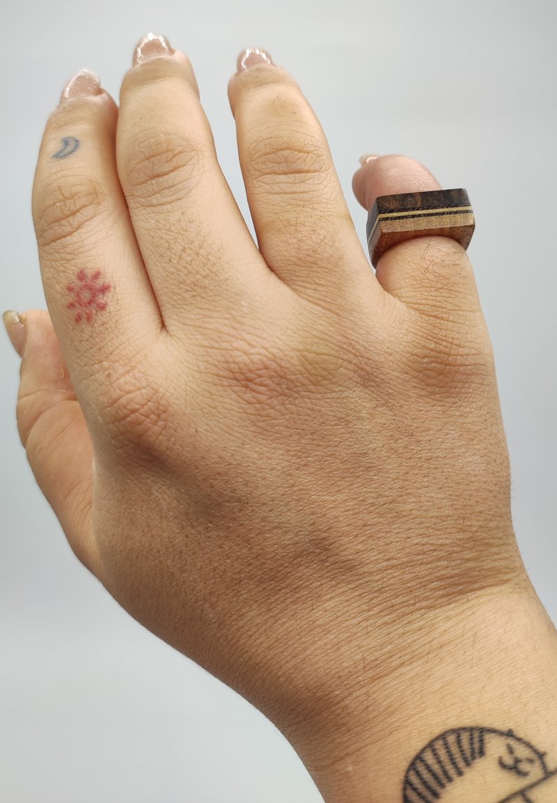 wooden ring. handmade.osmo oil coated. inner duameter: 1 cm & 6.5 mm - แหวนทั่วไป - ไม้ 