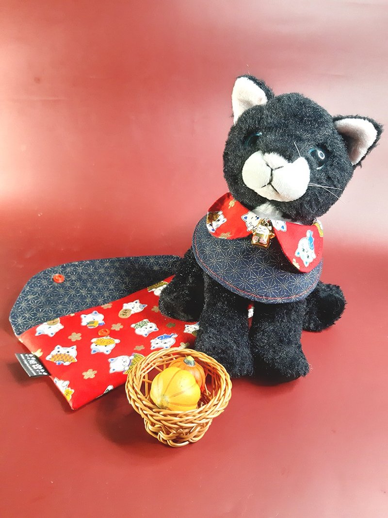 Master and servant flash-cute pet lucky series-lucky cat double-sided scarf + cloth red envelope bag - Clothing & Accessories - Cotton & Hemp Red