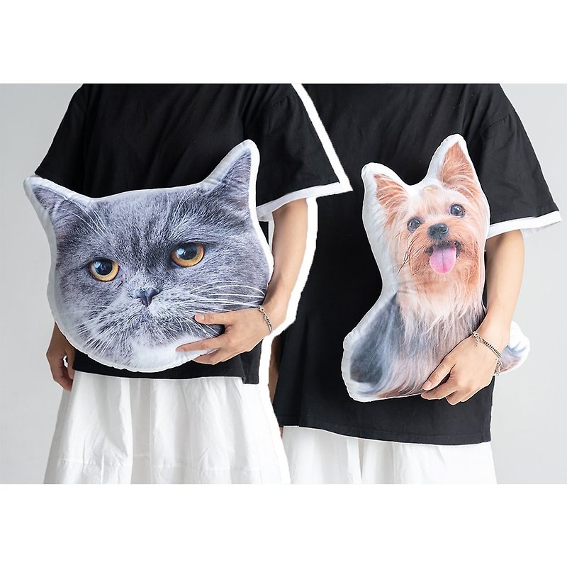 Customized Pet Simulation Pillow Customized Dog/Cat/Animal Pillow Multiple Sizes Available - หมอน - วัสดุอื่นๆ สีน้ำเงิน