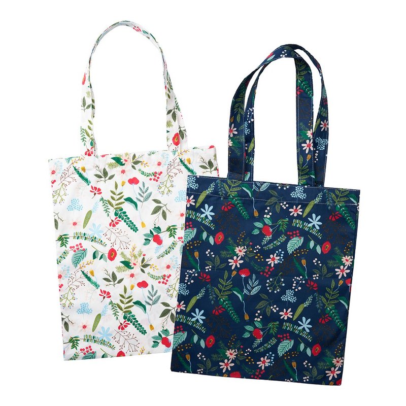 Flowers and plants illustration Shoulder tote bag Shopping casual, light and simple, dirt-resistant, large capacity and fresh - กระเป๋าแมสเซนเจอร์ - ผ้าฝ้าย/ผ้าลินิน หลากหลายสี