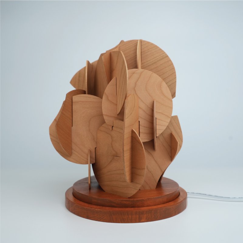 組み木の灯り テーブルランプ+インテリア+癒し - 照明・ランプ - 木製 ブラウン