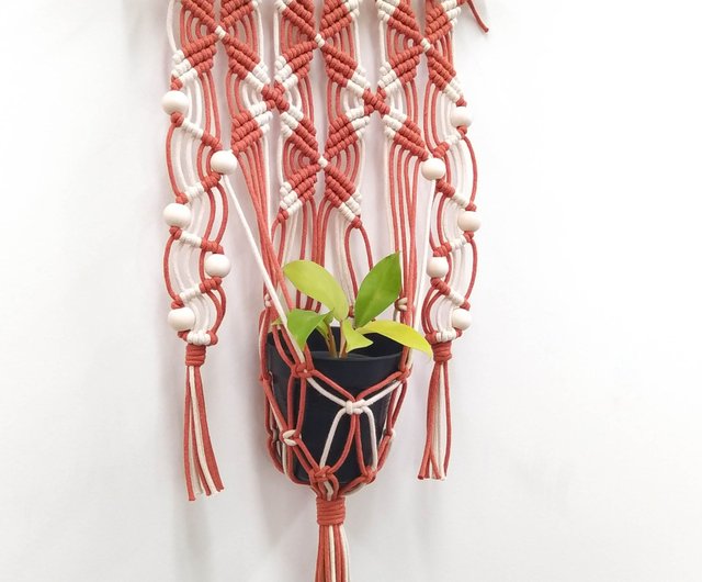 マクラメ プラントハンガー 手織り プラントハンギングネット