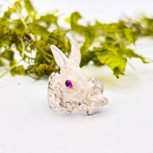 DECOvienyaデコヴィーニャ DE-001W ウサギとクローバーリング