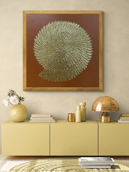 JuliaKotenkoArt Large abstract Texture Terracotta paintings on canvas Wall Decor for Living Room