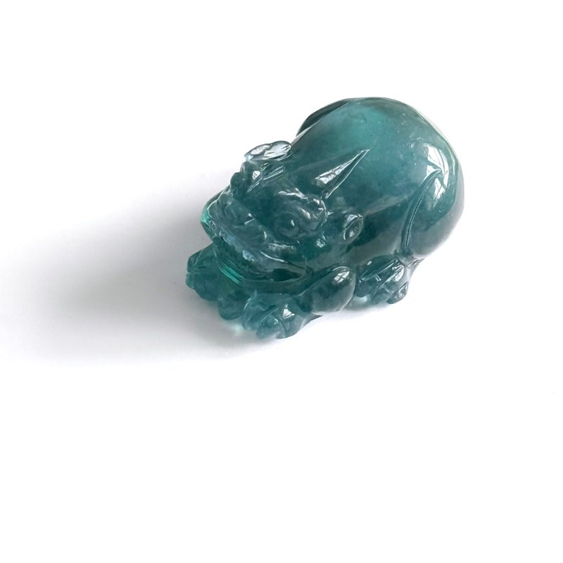 魔鬼綠海藍寶貔貅小擺件 - 擺飾/家飾品 - 水晶 綠色