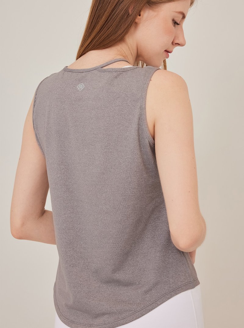 【S2N】MAGIC LIGHT Simple Design Sleeveless Blouse_Light Gray T232 - Women's Yoga Apparel - Nylon 