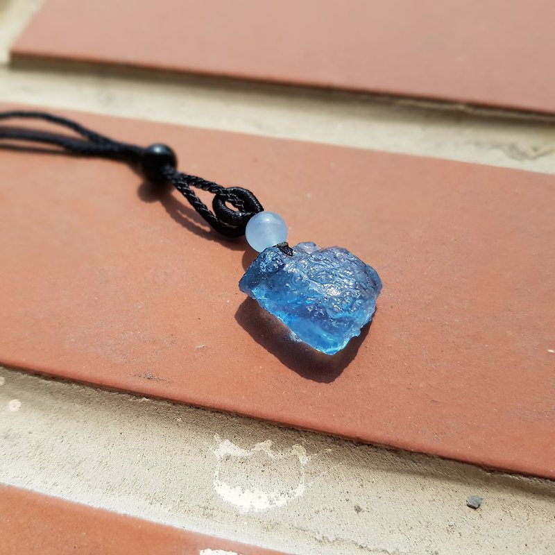 Girl Crystal World - [original awakening B] - aquamarine necklace chain pendant work - สร้อยคอ - เครื่องเพชรพลอย สีน้ำเงิน