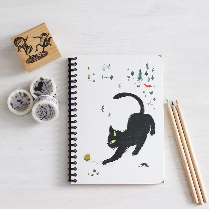 黒い猫のノートブックは時間のアカウント私は黒い猫が好きです - ノート・手帳 - 紙 ブラック