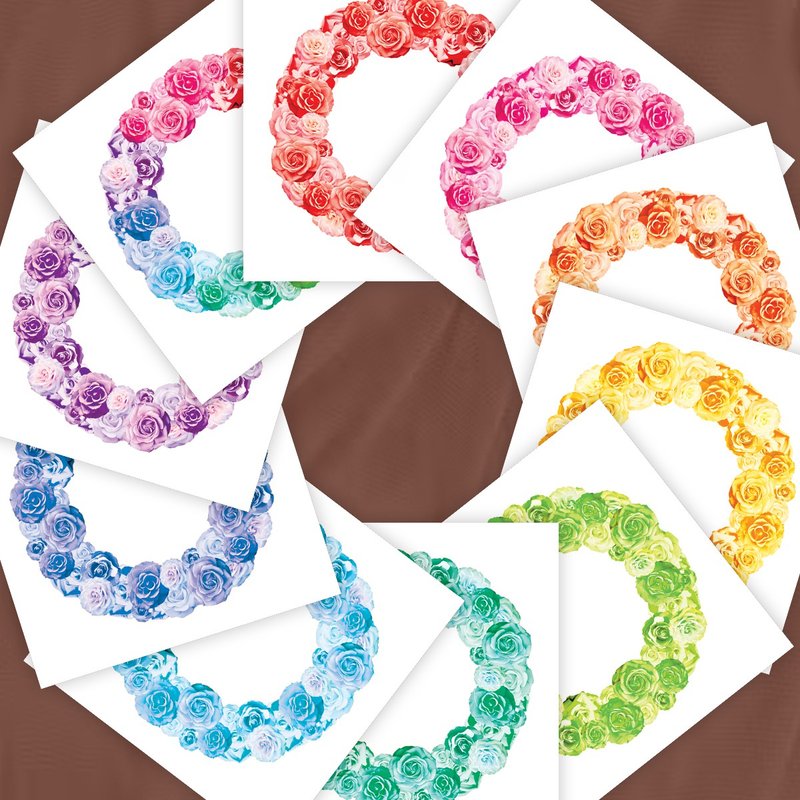Hanareum flower wreath Sticker 10types mix (honne market) - 貼紙 - 紙 多色
