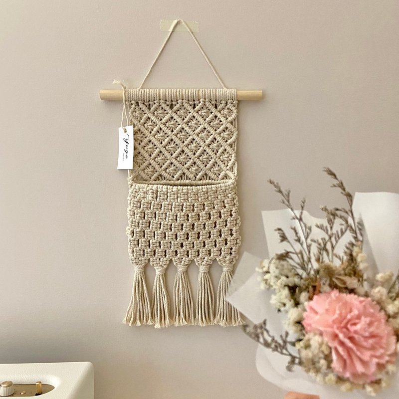 Macrame手工編織收納袋 - 擺飾/家飾品 - 棉．麻 